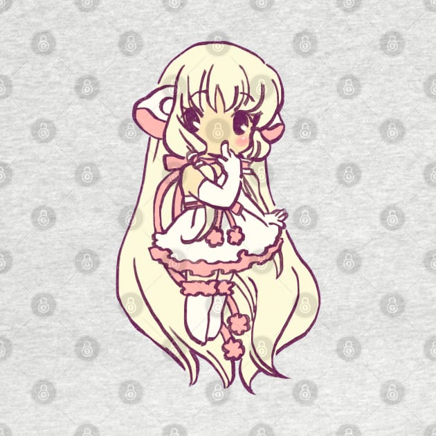 I draw pink pastel chibi chii / chobits elda chi motosuwa by mudwizard